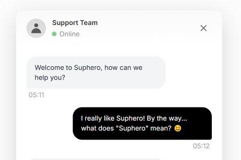 Suphero Default Theme - Classic Blue Chat Widget Customization