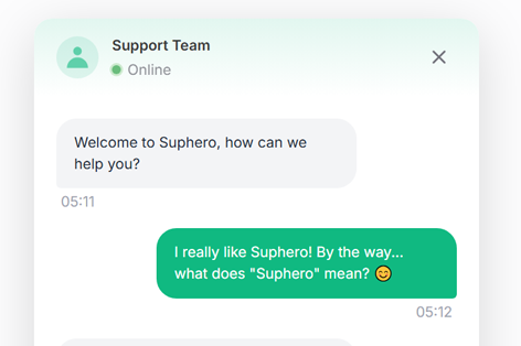 Suphero Green Theme - Fresh Eco-Friendly Chat Widget Design