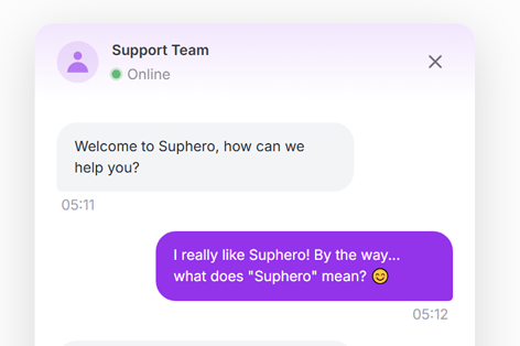 Suphero Purple Theme - Modern Creative Chat Widget Color Scheme