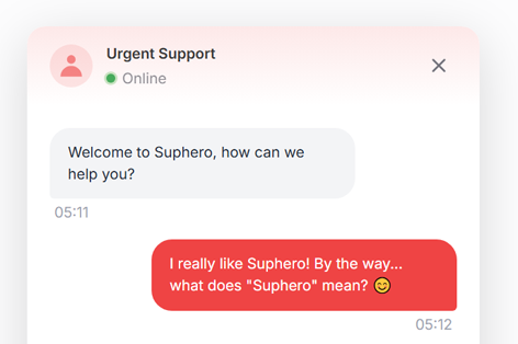 Suphero Red Theme - Bold Dynamic Chat Widget Customization